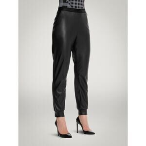 Wolford Black Vegan Leather Trousers with Pockets MSRP $425.00